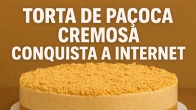 Torta de paçoca cremosa conquista a internet com receita simples que derrete na boca